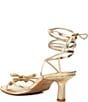 Color:Gold Metallic Leather - Image 3 - Maison Metallic Leather Strappy Dress Sandals