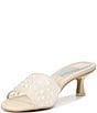 Color:Ivory Mesh - Image 4 - Meeza Pearl Mesh Slide Sandals