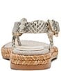 Color:Grey/White Embossed - Image 2 - Meryl Embossed Leather Thong Sandals