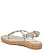 Color:Grey/White Embossed - Image 3 - Meryl Embossed Leather Thong Sandals