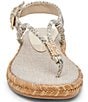 Color:Grey/White Embossed - Image 4 - Meryl Embossed Leather Thong Sandals