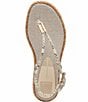Color:Grey/White Embossed - Image 5 - Meryl Embossed Leather Thong Sandals