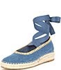 Color:Blue Denim - Image 4 - Morgan Denim Espadrille Wedge Sandals