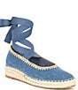 Color:Blue Denim - Image 1 - Morgan Denim Espadrille Wedge Sandals