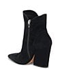 Color:Onyx Suede - Image 3 - Neena Suede Pointed Toe Block Heel Western Inspired Booties