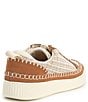 Color:Brown Multi Woven - Image 2 - Nicona Woven Mixed Leather Sneakers