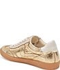Color:Gold Distressed Leather - Image 3 - Notice Metallic Leather Gum Sole Retro Sneakers