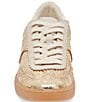 Color:Gold Distressed Leather - Image 4 - Notice Metallic Leather Gum Sole Retro Sneakers