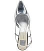 Color:Silver Stella - Image 5 - Odela Metallic Kitten Heel Slingback Pumps