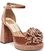 Dolce Vita Perel Velvet Pom Ornament Ankle Strap Platform Dress Sandals - Image 1