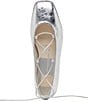 Color:Silver Distressed - Image 5 - Ryder Leather Ankle Lace Up Ballet Flats