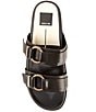 Color:Onyx Leather - Image 5 - Soya Leather Buckle Detail Footbed Chunky Sandals