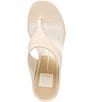Dolce Vita Symon Leather Raffia Wedge Thong Sandals - Image 5