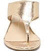 Dolce Vita Symon Metallic Lizard Embossed Leather Raffia Wedge Thong Sandals - Image 4