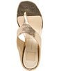 Dolce Vita Symon Metallic Lizard Embossed Leather Raffia Wedge Thong Sandals - Image 5