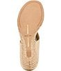 Dolce Vita Symon Metallic Lizard Embossed Leather Raffia Wedge Thong Sandals - Image 6