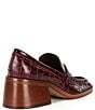 Color:Cabernet Embossed Leather - Image 2 - Talie Embossed Leather Slip On Loafers
