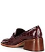 Color:Cabernet Embossed Leather - Image 3 - Talie Embossed Leather Slip On Loafers