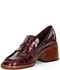 Color:Cabernet Embossed Leather - Image 4 - Talie Embossed Leather Slip On Loafers