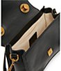 Color:Black - Image 3 - Tatum Structured Twist Leather Top Handle Crossbody Bag