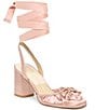 Dolce Vita Tisha Satin Ankle Wrap Block Heel Pumps - Image 1