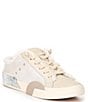 Color:Off White Crackled - Image 1 - Zantel Plush Leather Faux Fur Backless Winter Mule Sneakers