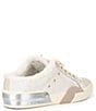 Color:Off White Crackled - Image 2 - Zantel Plush Leather Faux Fur Backless Winter Mule Sneakers