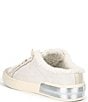 Color:Off White Crackled - Image 3 - Zantel Plush Leather Faux Fur Backless Winter Mule Sneakers