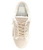 Color:Off White Crackled - Image 5 - Zantel Plush Leather Faux Fur Backless Winter Mule Sneakers