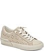 Color:Oatmeal Floral Eyelet - Image 1 - Zina Eyelet Slip-On Sneakers