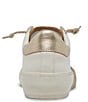 Color:White/Gold Leather - Image 2 - Zina Leather Snake Embossed Detail Sneakers