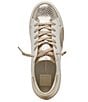 Color:White/Gold Leather - Image 5 - Zina Leather Snake Embossed Detail Sneakers