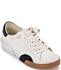 Color:White/Black Leather - Image 1 - Zina Leather Slip-On Sneakers