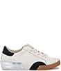 Color:White/Black Leather - Image 2 - Zina Leather Slip-On Sneakers