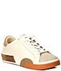 Color:White/Tan Leather - Image 1 - Zina Leather Retro Sneakers