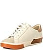 Color:White/Tan Leather - Image 4 - Zina Leather Retro Sneakers