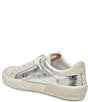 Color:Chrome Distressed Leather - Image 2 - Zina Metallic Leather Sneakers