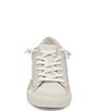 Color:Chrome Distressed Leather - Image 4 - Zina Metallic Leather Sneakers