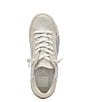 Color:Chrome Distressed Leather - Image 5 - Zina Metallic Leather Sneakers
