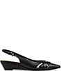 Donald Pliner Barbee Python Print Leather Pointed Toe Slingback Wedge Pumps - Image 2