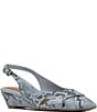 Donald Pliner Barbee Python Print Leather Pointed Toe Slingback Wedge Pumps - Image 1