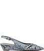 Donald Pliner Barbee Python Print Leather Pointed Toe Slingback Wedge Pumps - Image 2