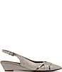 Donald Pliner Barbee Textured Metallic Leather Pointed Toe Slingback Wedge Pumps - Image 2
