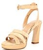 Color:Camel - Image 4 - Bayni Suede Platform Ankle Strap Sandals