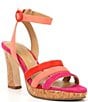 Color:Multi - Image 1 - Bayni Suede Colorblock Cork Platform Ankle Strap Sandals