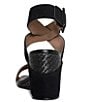Color:Black - Image 3 - Bellville Crocodile Embossed Leather Wedge Sandals