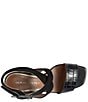 Color:Black - Image 4 - Bellville Crocodile Embossed Leather Wedge Sandals