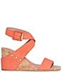 Color:Coral - Image 2 - Bellville Suede Wedge Sandals