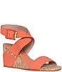 Color:Coral - Image 1 - Bellville Suede Wedge Sandals
