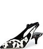 Donald Pliner Cowhair Slingback Pointed Kitten Heel Pumps - Image 4